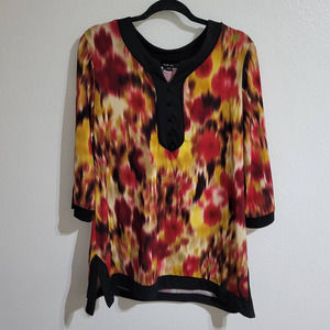 Style & Co. Abstract 3/4 Sleeve Bouse